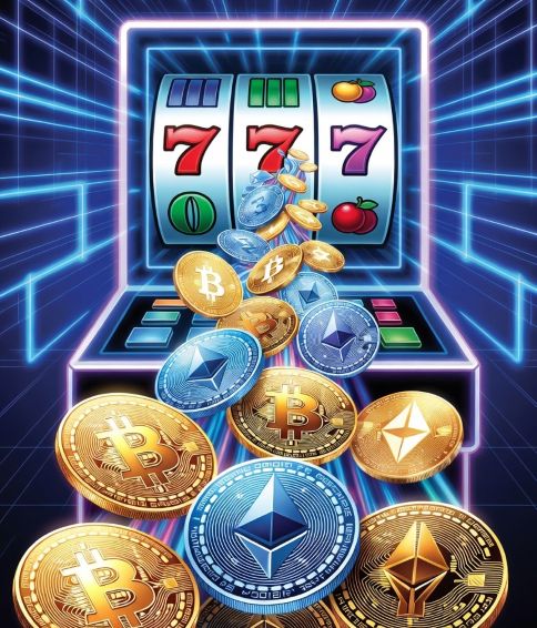cryptocurrency coins flowing into a digital casino interface - Experiences with Cryptorino Switzerland: A Financial Perspective on Crypto Gambling Risks & Rewards